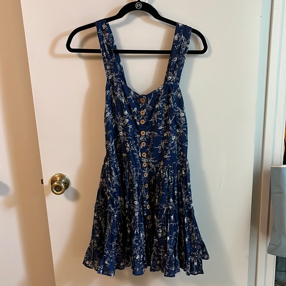 Free People Womens Cotton Floral Mini Dress